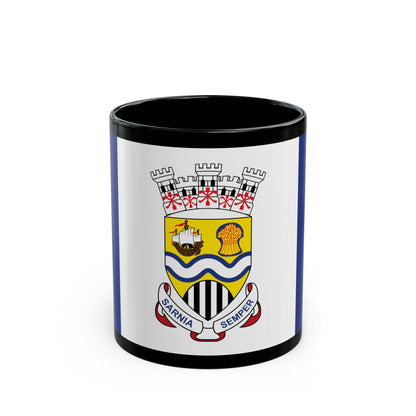 Flag of Sarnia Ontario Canada - Black Coffee Mug-11oz-The Sticker Space