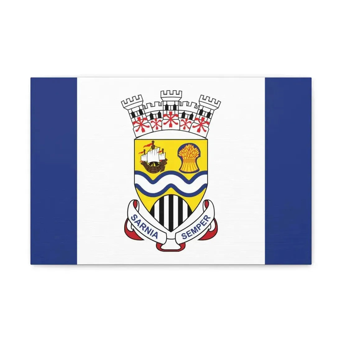 Flag of Sarnia Ontario Canada - Canvas Wall Art 18″ x 12″ 1.25" - The Sticker Space