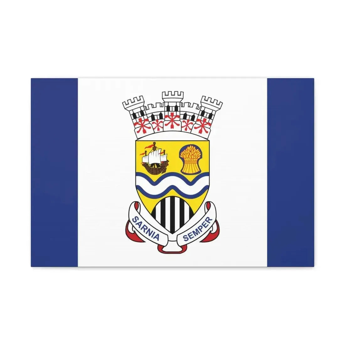 Flag of Sarnia Ontario Canada - Canvas Wall Art 24″ x 16″ 1.25" - The Sticker Space