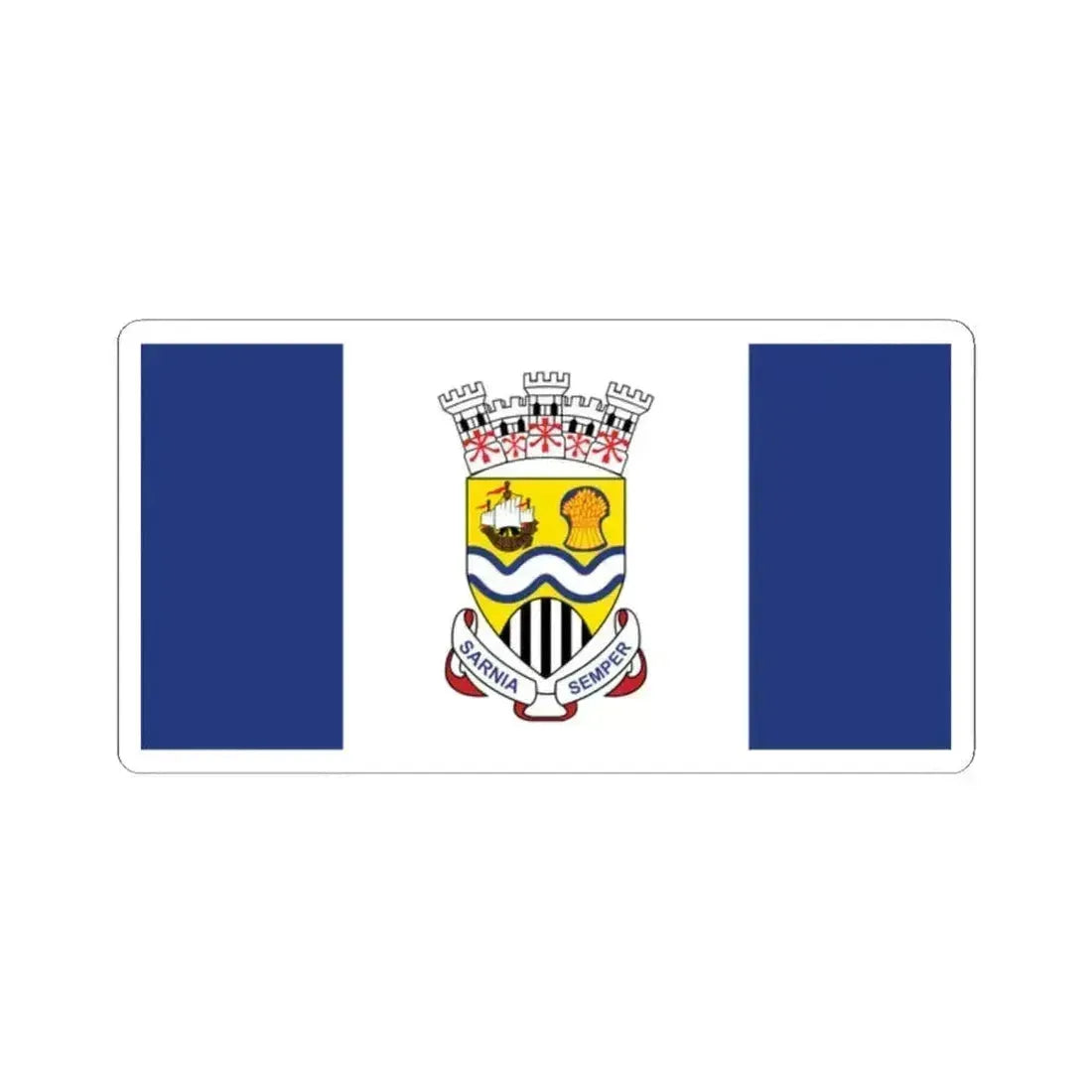 Flag of Sarnia Ontario (Canada) STICKER Vinyl Kiss-Cut Decal 2 Inch White - The Sticker Space