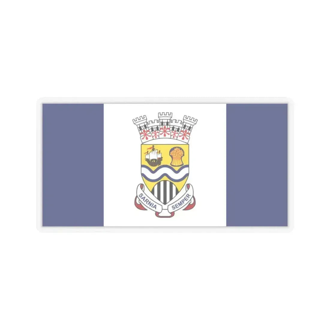 Flag of Sarnia Ontario Canada - STICKER Vinyl Kiss-Cut Decal 3 Inch Transparent - The Sticker Space