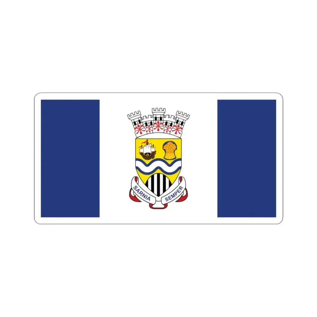 Flag of Sarnia Ontario (Canada) STICKER Vinyl Kiss-Cut Decal 3 Inch White - The Sticker Space
