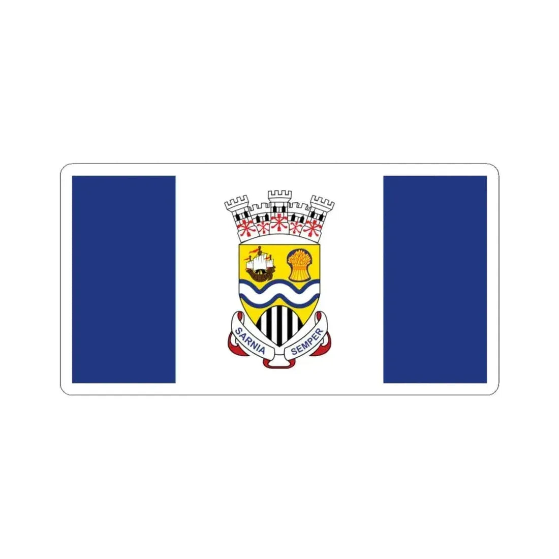 Flag of Sarnia Ontario Canada - STICKER Vinyl Kiss-Cut Decal 3 Inch White - The Sticker Space