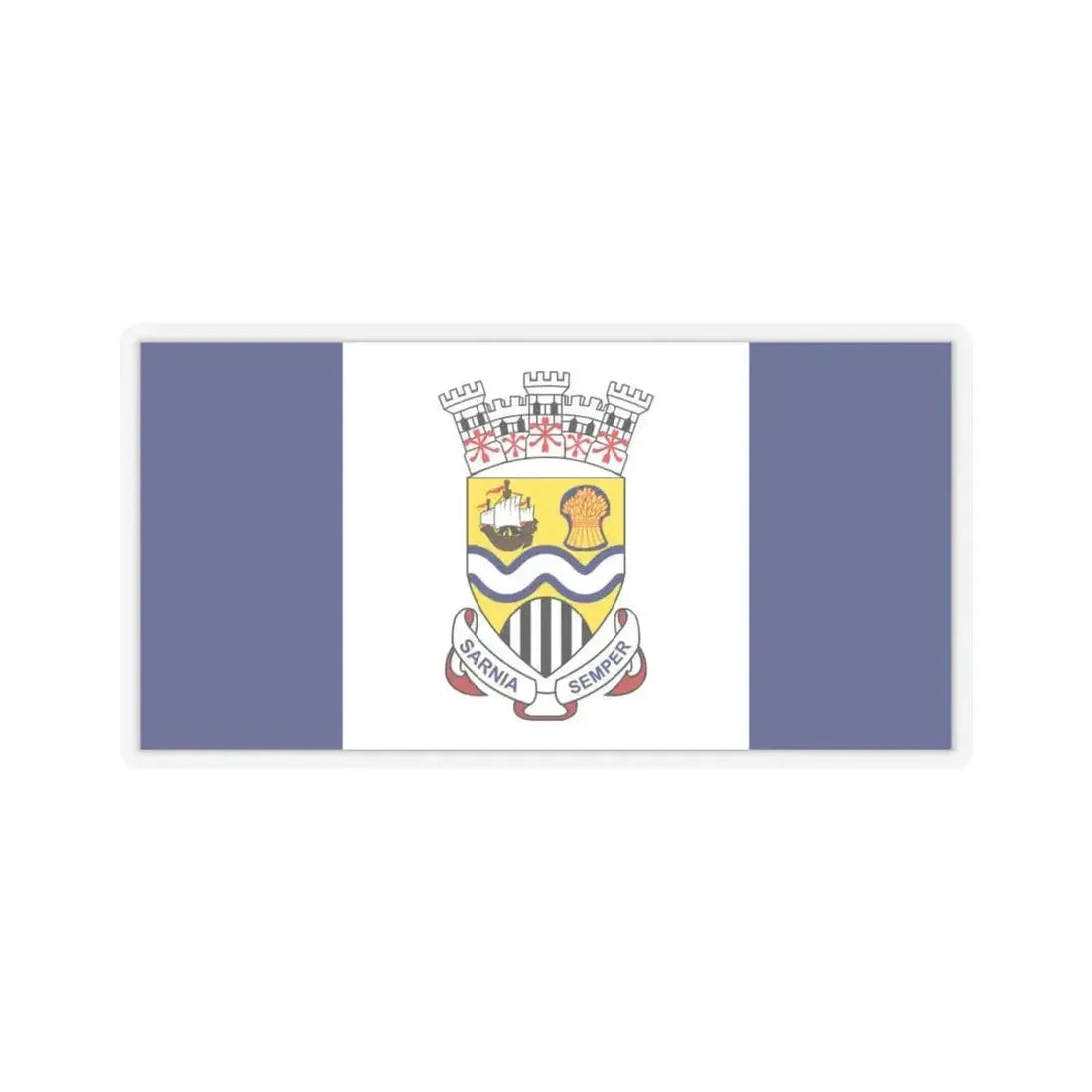 Flag of Sarnia Ontario Canada - STICKER Vinyl Kiss-Cut Decal 4 Inch Transparent - The Sticker Space