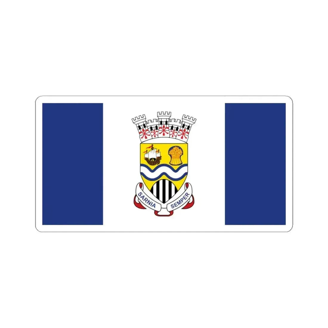 Flag of Sarnia Ontario Canada - STICKER Vinyl Kiss-Cut Decal 4 Inch White - The Sticker Space