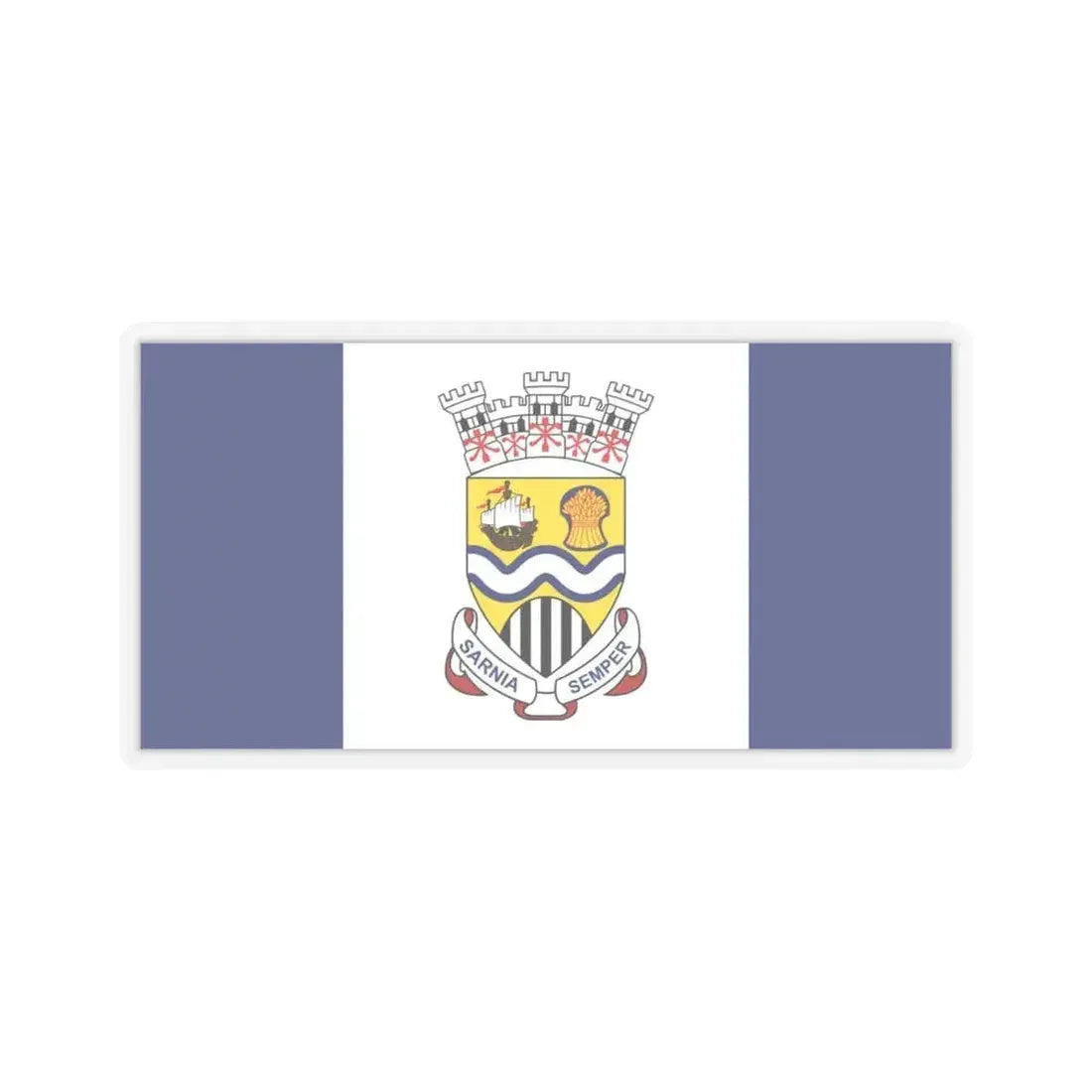 Flag of Sarnia Ontario Canada - STICKER Vinyl Kiss-Cut Decal 6 Inch Transparent - The Sticker Space