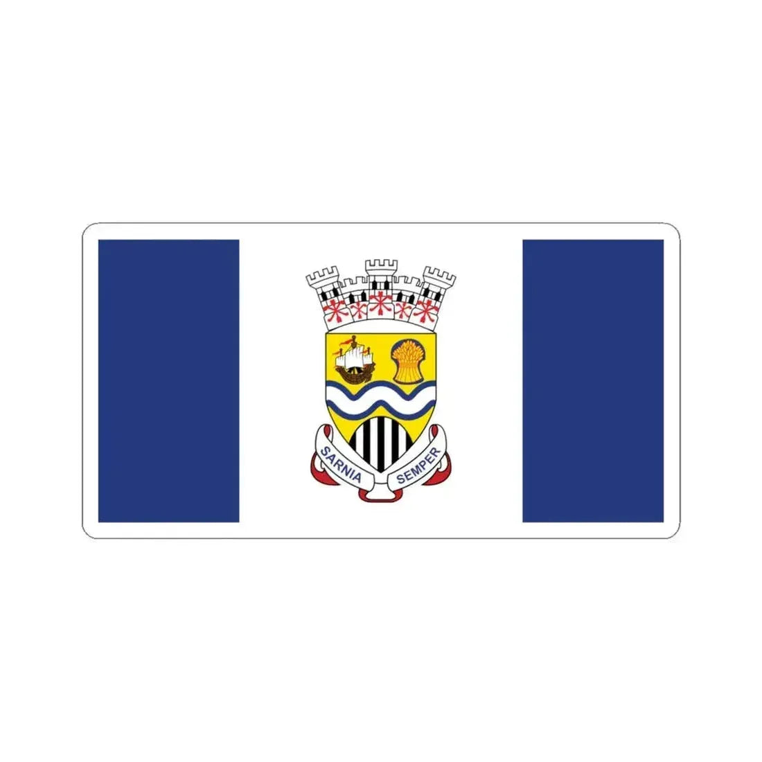 Flag of Sarnia Ontario (Canada) STICKER Vinyl Kiss-Cut Decal 6 Inch White - The Sticker Space