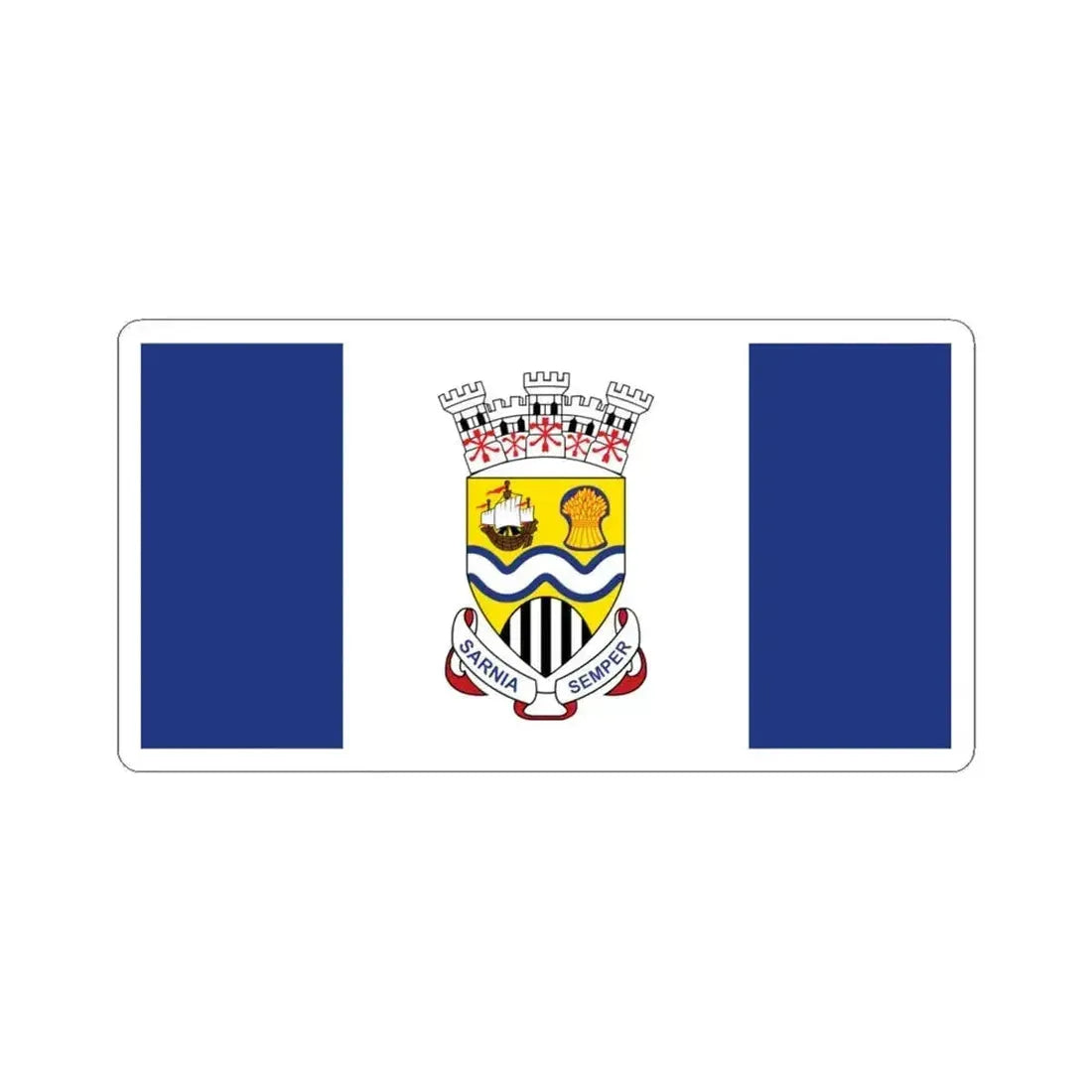 Flag of Sarnia Ontario Canada - STICKER Vinyl Kiss-Cut Decal 6 Inch White - The Sticker Space
