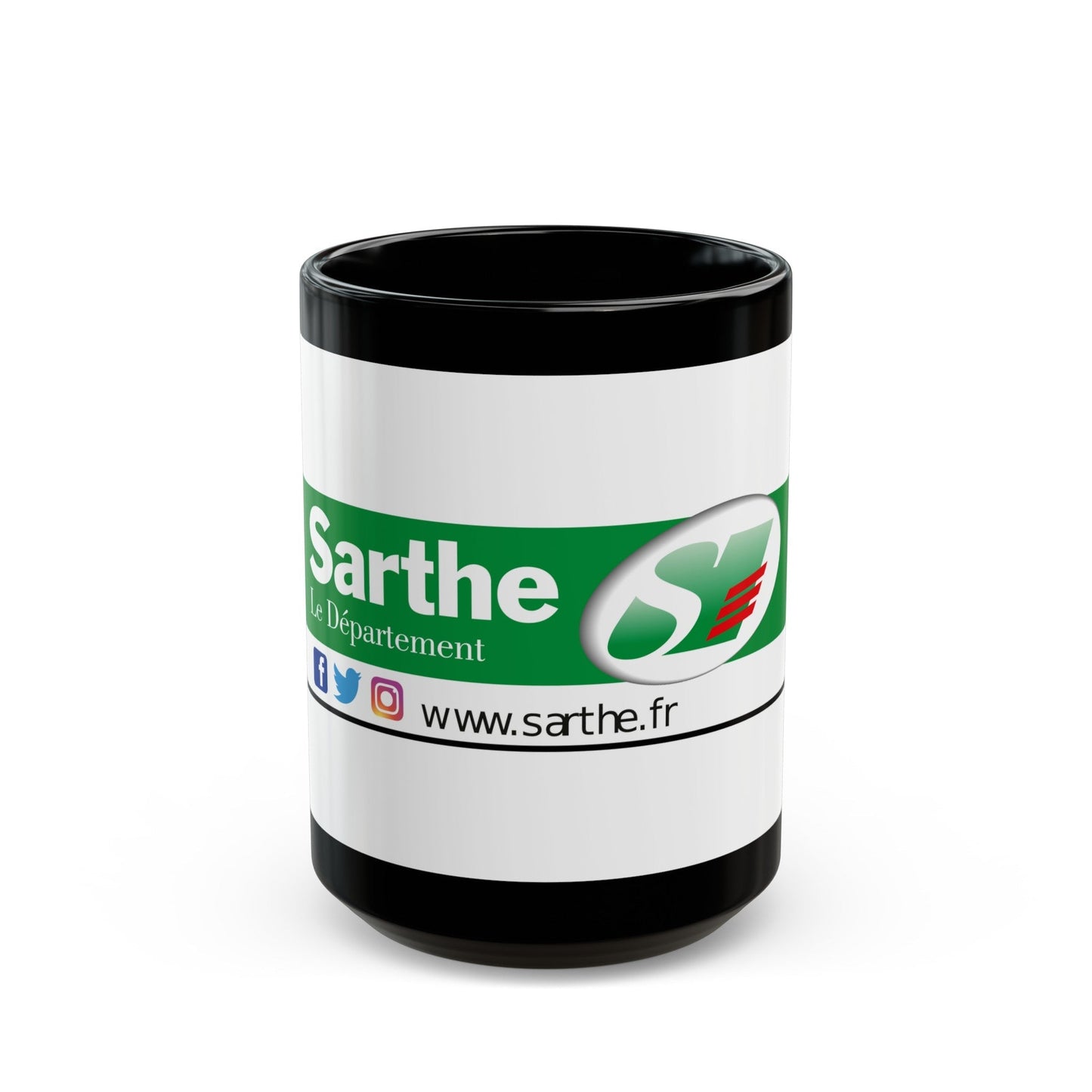 Flag of Sarthe France - Black Coffee Mug-15oz-The Sticker Space