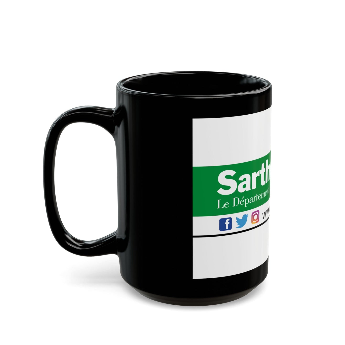 Flag of Sarthe France - Black Coffee Mug-The Sticker Space