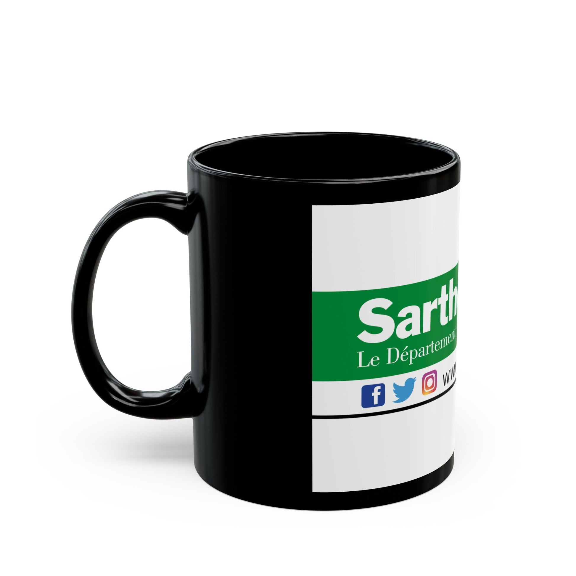 Flag of Sarthe France - Black Coffee Mug-The Sticker Space