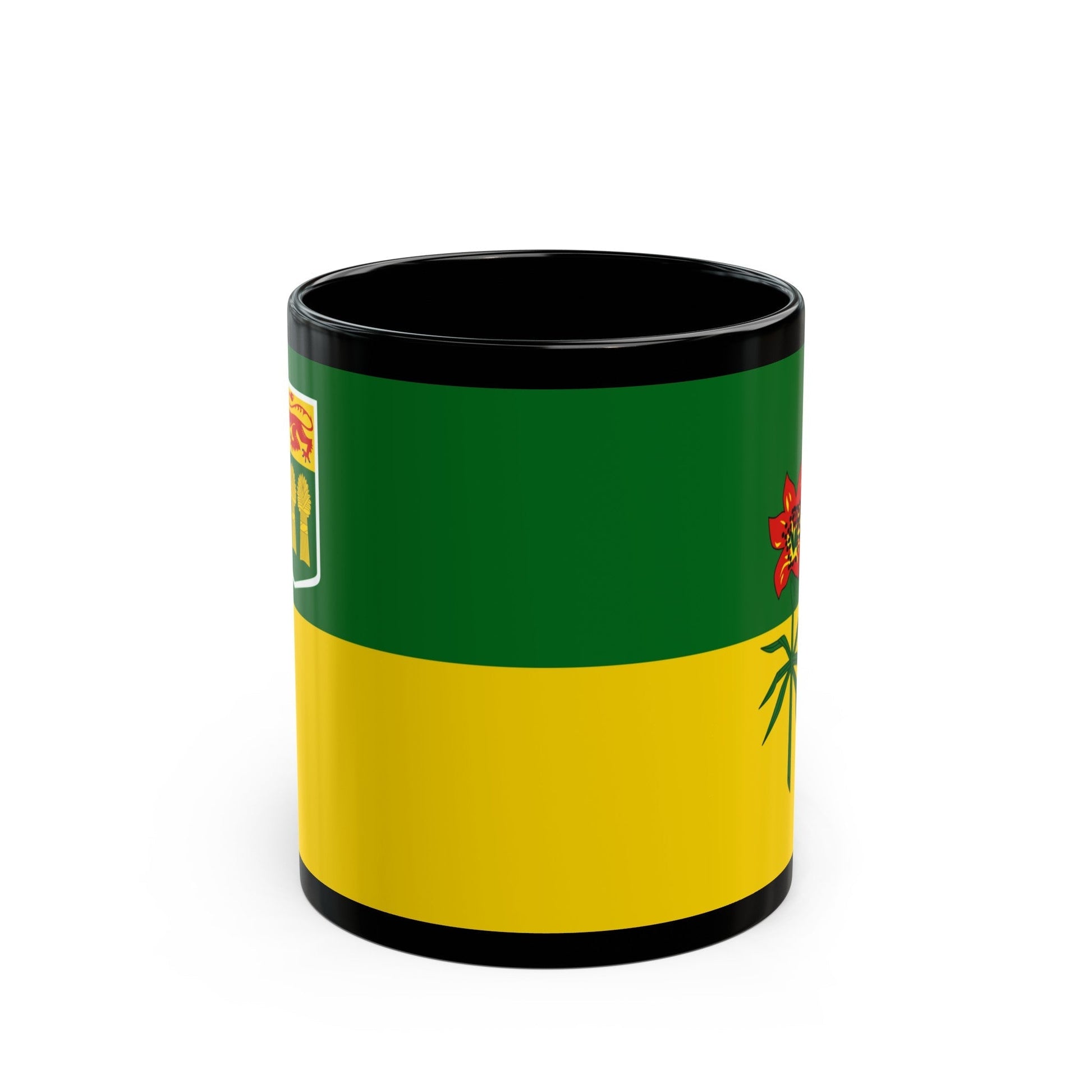 Flag of Saskatchewan Canada - Black Coffee Mug-11oz-The Sticker Space