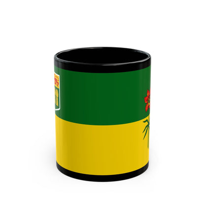 Flag of Saskatchewan Canada - Black Coffee Mug-11oz-The Sticker Space