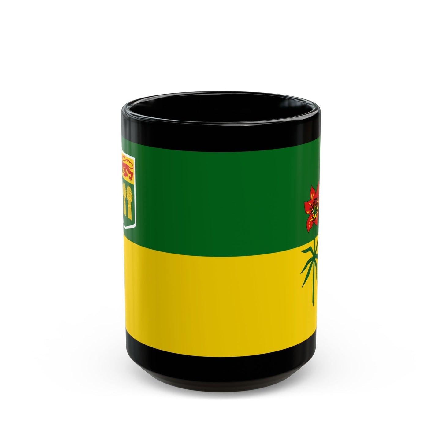 Flag of Saskatchewan Canada - Black Coffee Mug-15oz-The Sticker Space