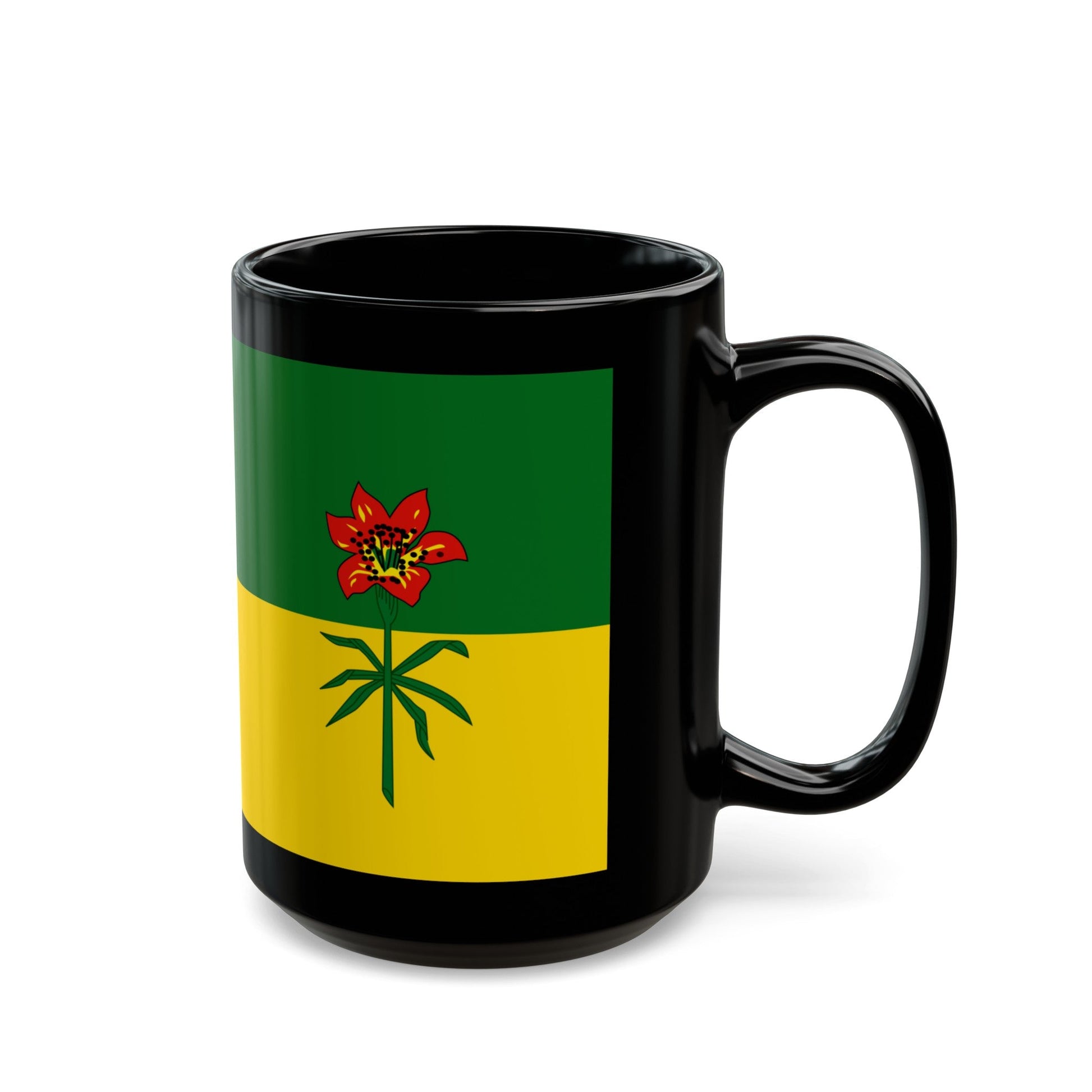 Flag of Saskatchewan Canada - Black Coffee Mug-The Sticker Space