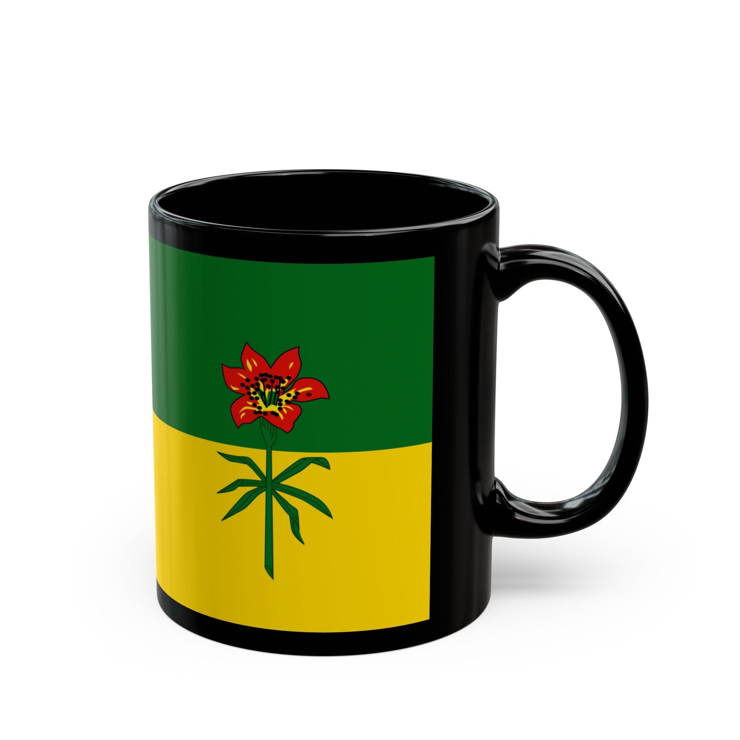 Flag of Saskatchewan Canada - Black Coffee Mug-The Sticker Space