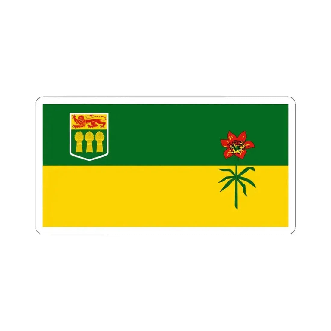 Flag of Saskatchewan (Canada) STICKER Vinyl Kiss-Cut Decal 4 Inch White - The Sticker Space