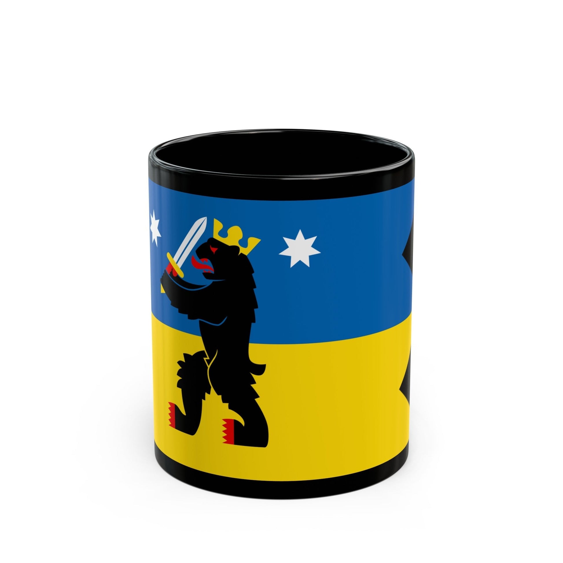 Flag of Satakunta Finland - Black Coffee Mug-11oz-The Sticker Space