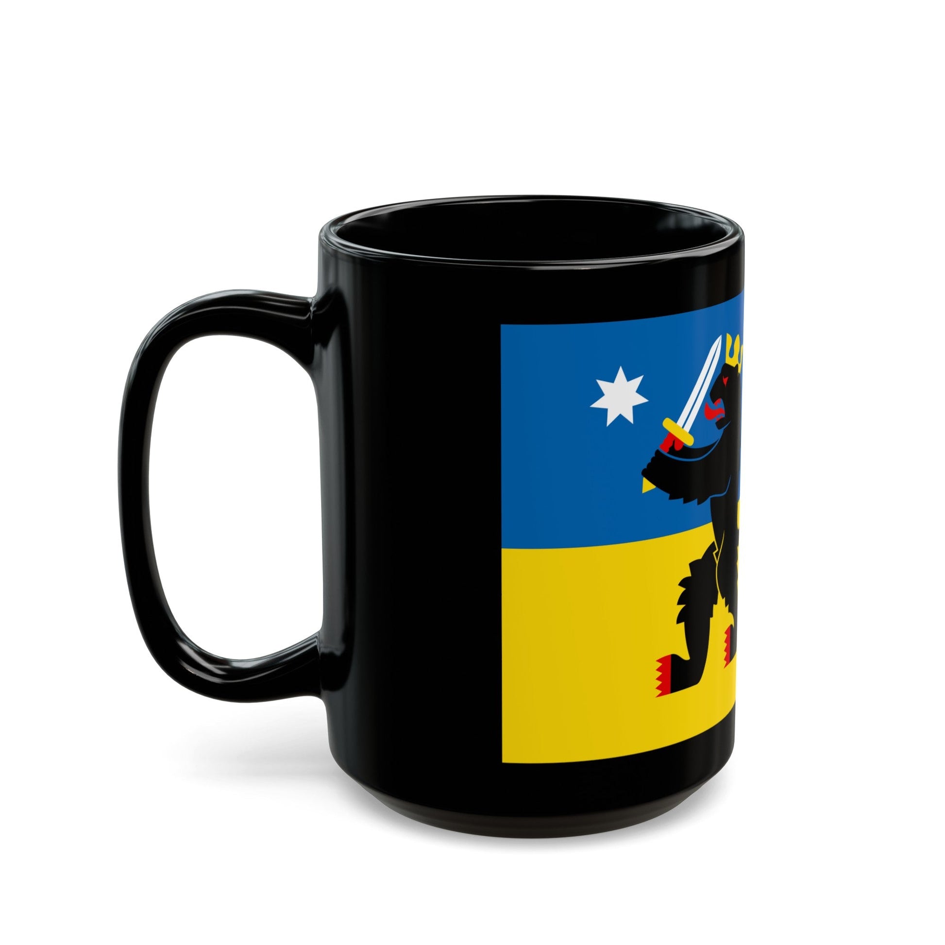 Flag of Satakunta Finland - Black Coffee Mug-The Sticker Space