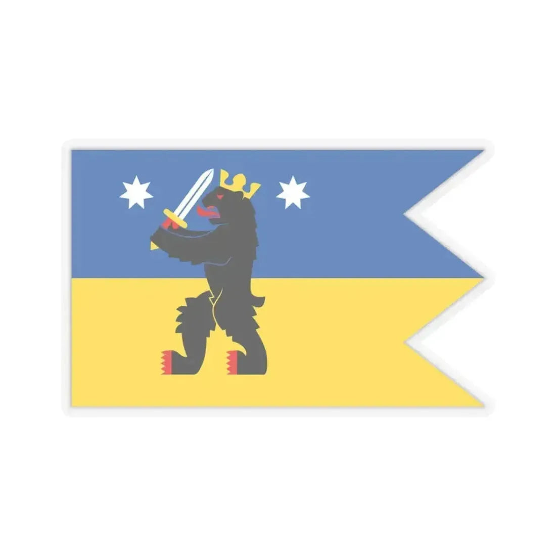 Flag of Satakunta Finland - STICKER Vinyl Kiss-Cut Decal 3 Inch Transparent - The Sticker Space