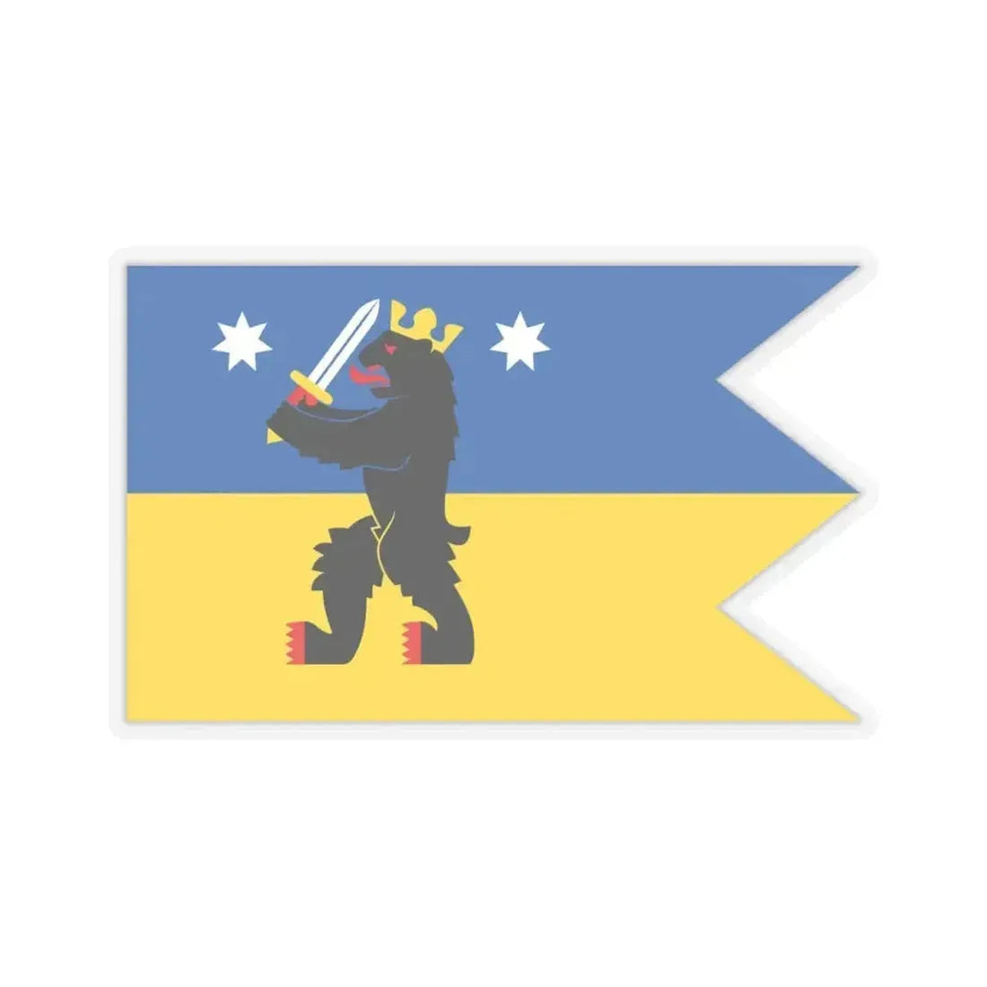 Flag of Satakunta Finland - STICKER Vinyl Kiss-Cut Decal 4 Inch Transparent - The Sticker Space