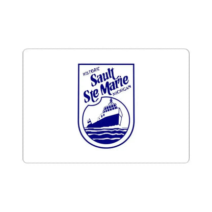 Flag of Sault Ste. Marie Michigan (United States) STICKER Vinyl Kiss-Cut Decal 2 Inch White - The Sticker Space