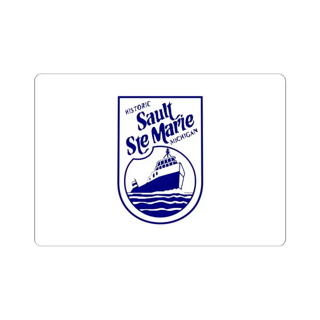Flag of Sault Ste. Marie Michigan (United States) STICKER Vinyl Kiss-Cut Decal 6 Inch White - The Sticker Space