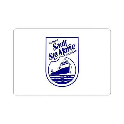 Flag of Sault Ste. Marie Michigan (United States) STICKER Vinyl Kiss-Cut Decal 6 Inch White - The Sticker Space