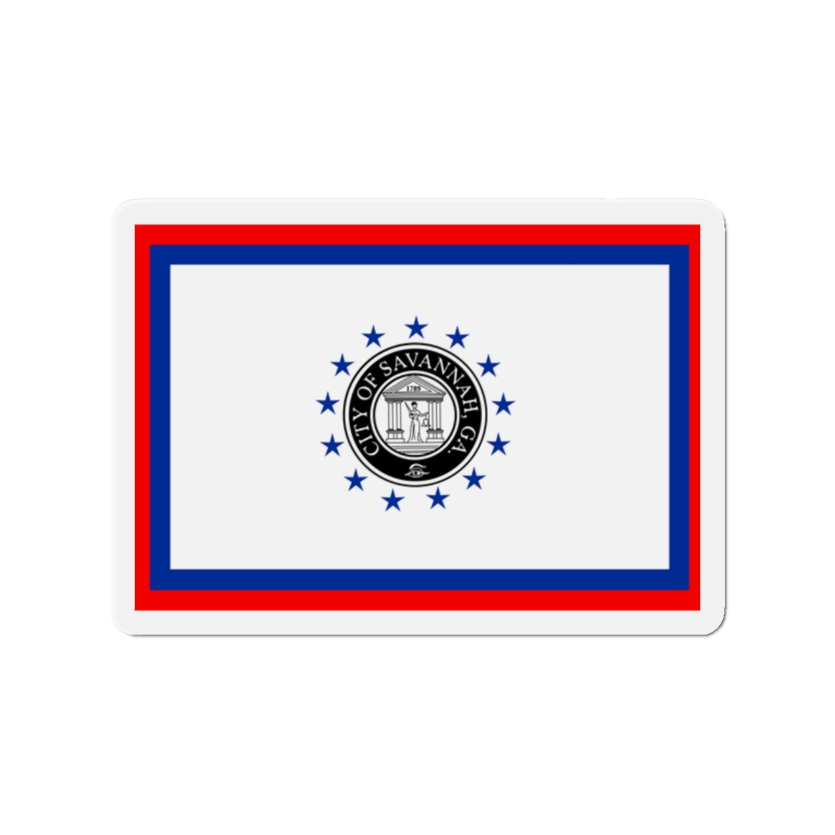 Flag of Savannah Georgia - Die-Cut Magnet-2" x 2"-The Sticker Space