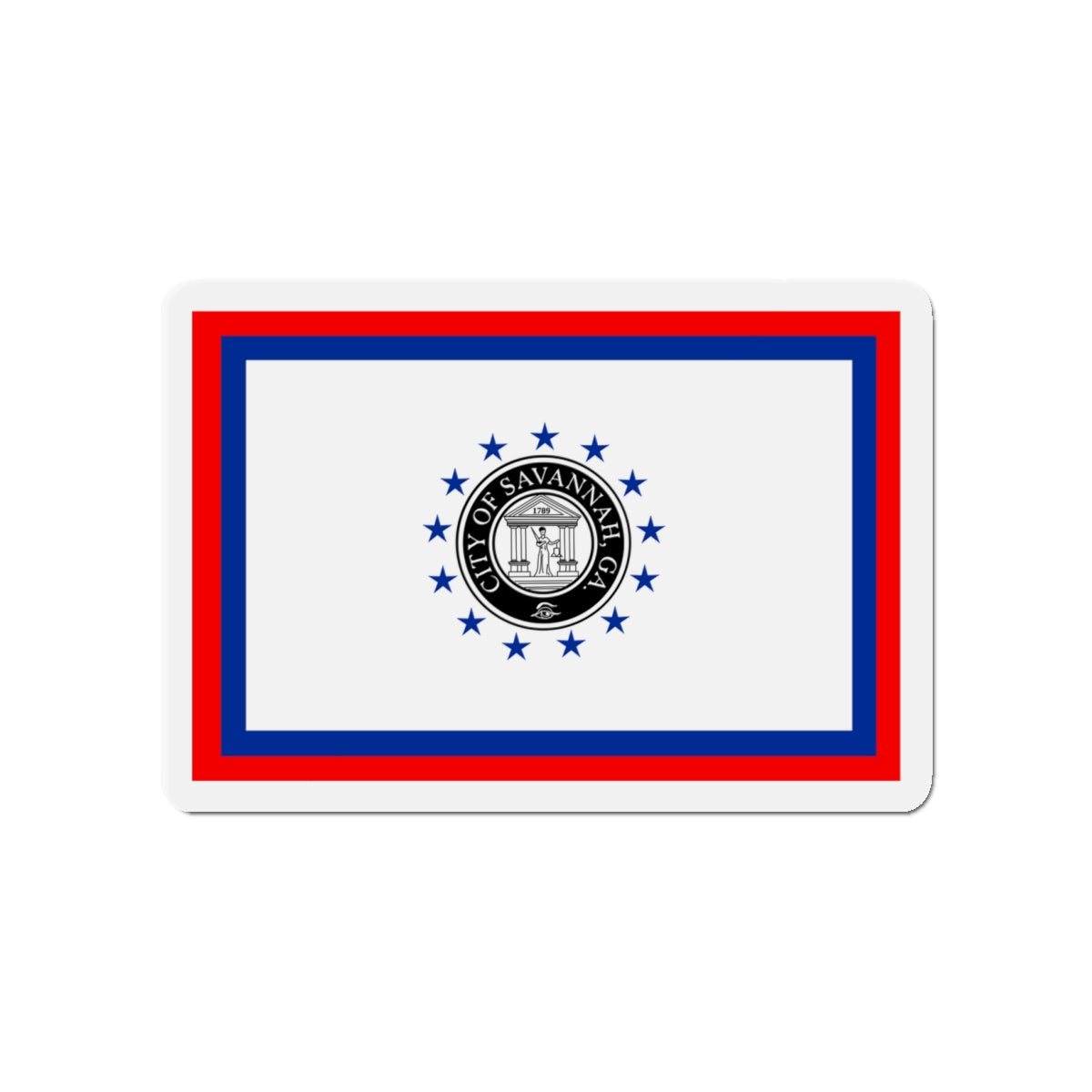 Flag of Savannah Georgia - Die-Cut Magnet-4" x 4"-The Sticker Space