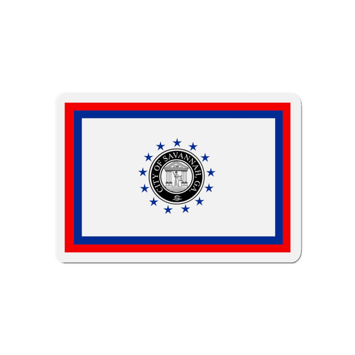 Flag of Savannah Georgia - Die-Cut Magnet-5" x 5"-The Sticker Space