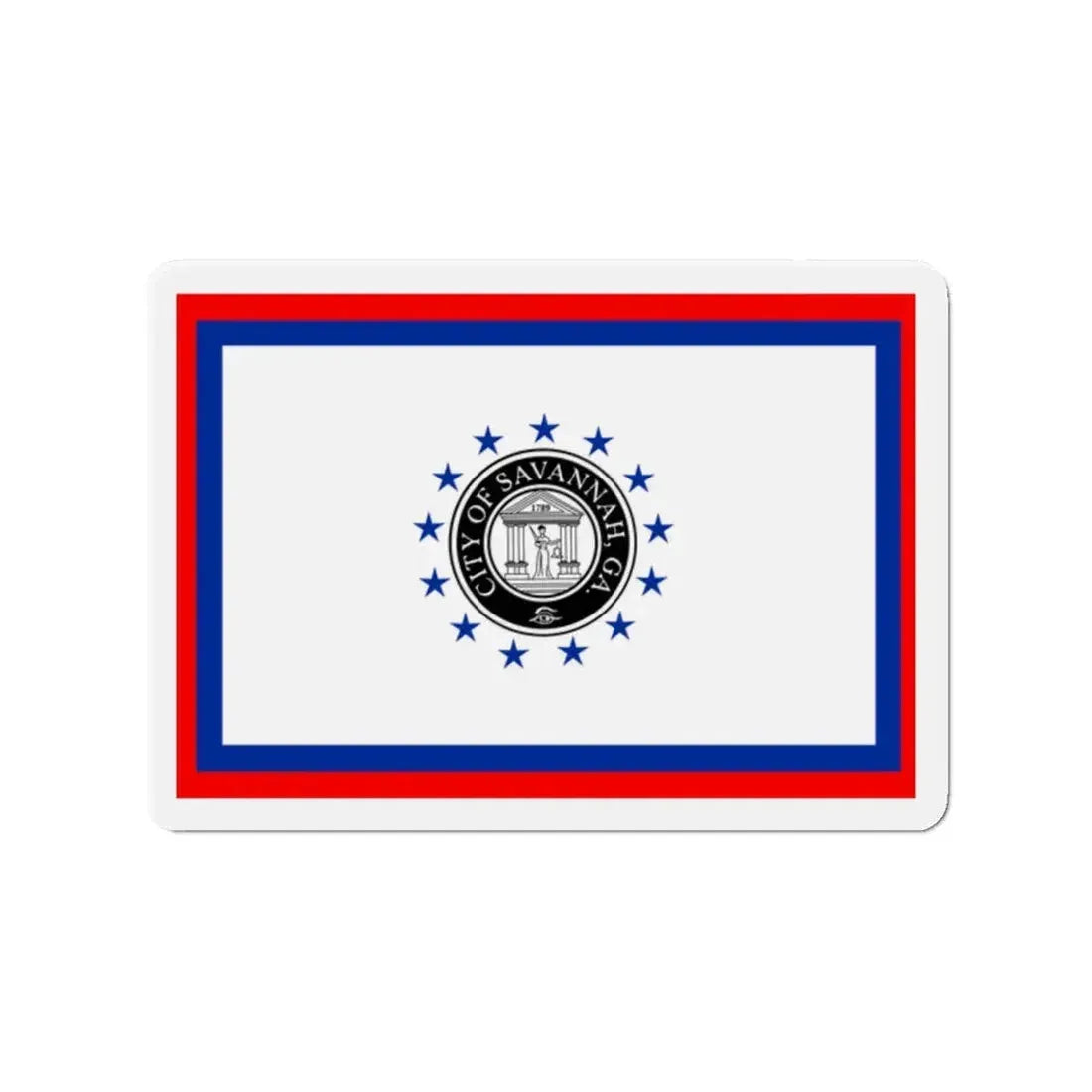 Flag of Savannah Georgia - Refrigerator Magnet 2 Inch - The Sticker Space