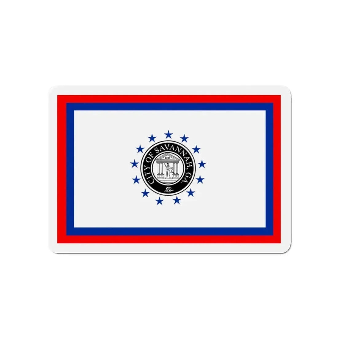 Flag of Savannah Georgia - Refrigerator Magnet 3 Inch - The Sticker Space