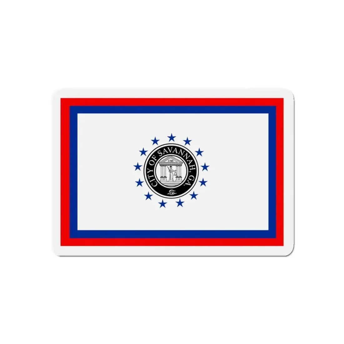 Flag of Savannah Georgia - Refrigerator Magnet 4 Inch - The Sticker Space