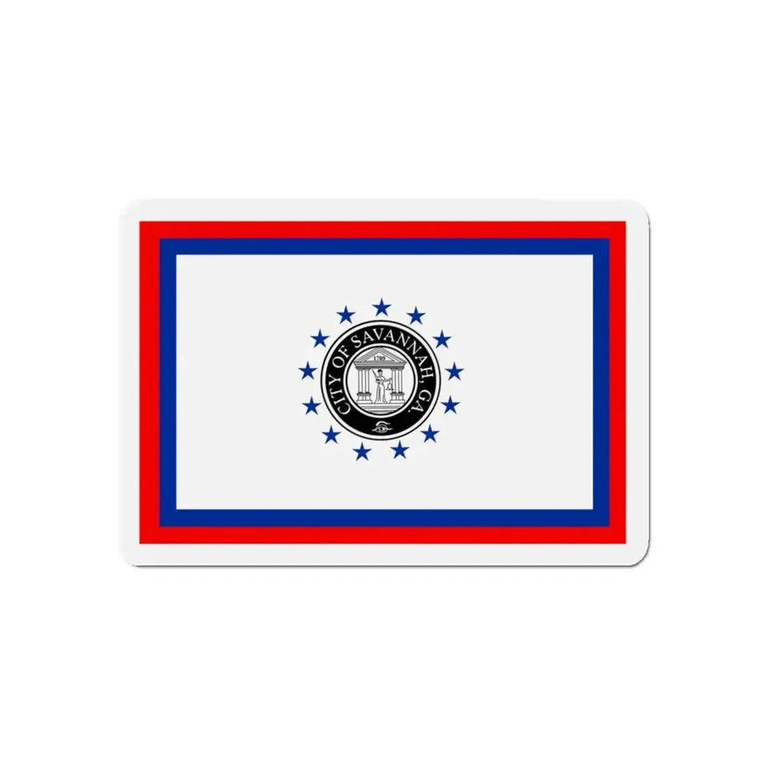 Flag of Savannah Georgia - Refrigerator Magnet 5 Inch - The Sticker Space