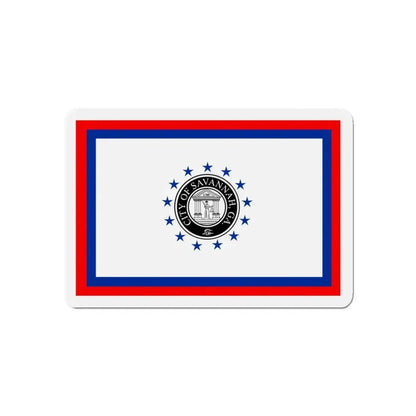 Flag of Savannah Georgia - Refrigerator Magnet 5 Inch - The Sticker Space