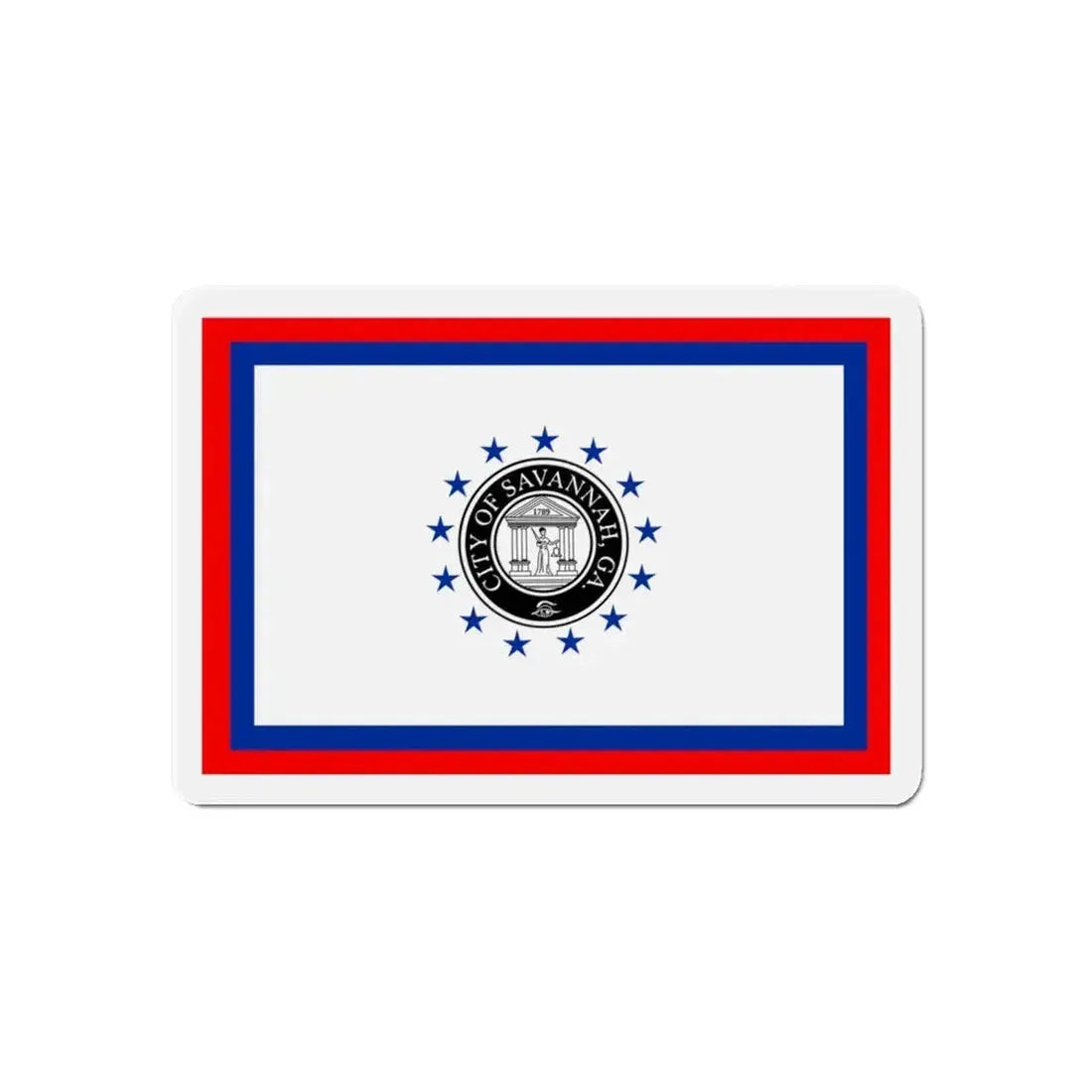 Flag of Savannah Georgia - Refrigerator Magnet 6 Inch - The Sticker Space