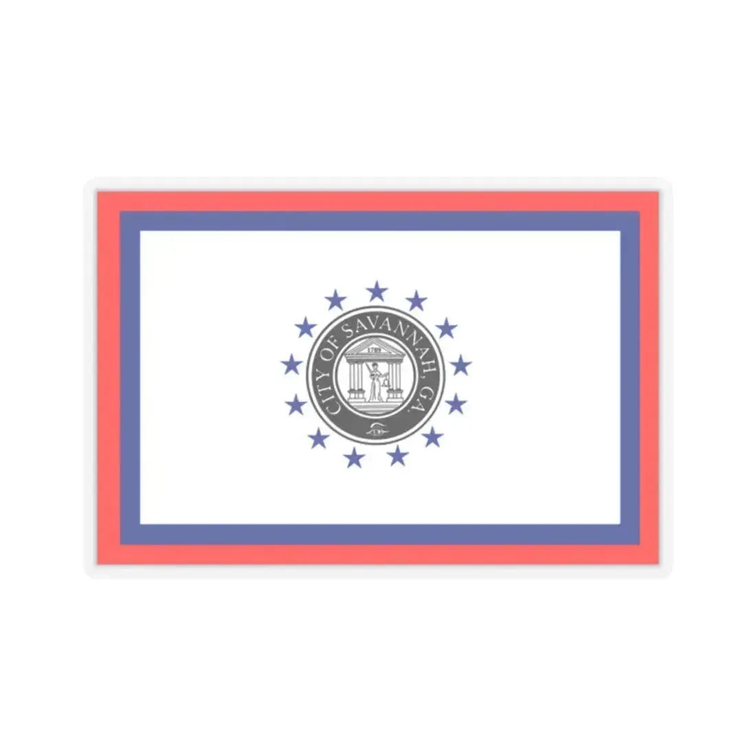 Flag of Savannah, Georgia - STICKER Vinyl Kiss-Cut Decal 2 Inch Transparent - The Sticker Space