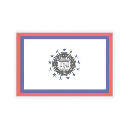 Flag of Savannah, Georgia - STICKER Vinyl Kiss-Cut Decal 2 Inch Transparent - The Sticker Space