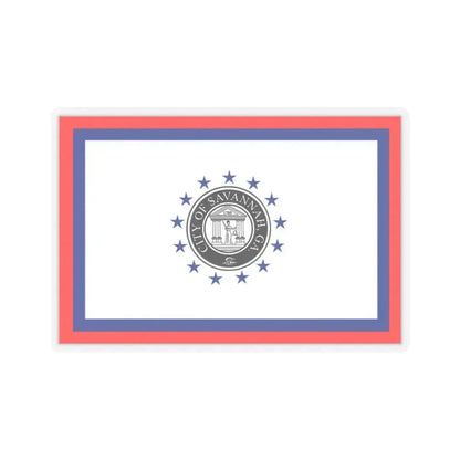 Flag of Savannah, Georgia - STICKER Vinyl Kiss-Cut Decal 3 Inch Transparent - The Sticker Space