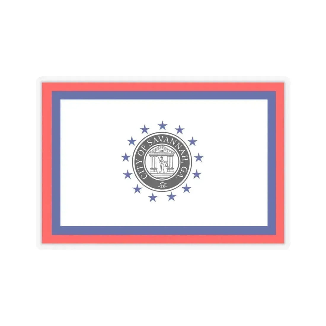 Flag of Savannah, Georgia - STICKER Vinyl Kiss-Cut Decal 4 Inch Transparent - The Sticker Space