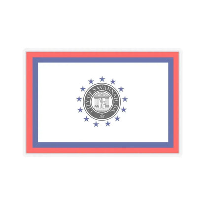 Flag of Savannah, Georgia - STICKER Vinyl Kiss-Cut Decal 4 Inch Transparent - The Sticker Space