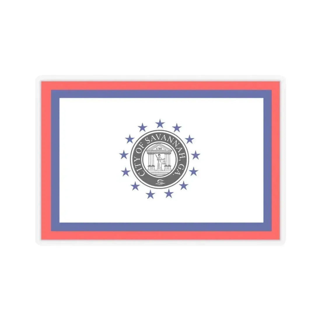 Flag of Savannah, Georgia - STICKER Vinyl Kiss-Cut Decal 6 Inch Transparent - The Sticker Space