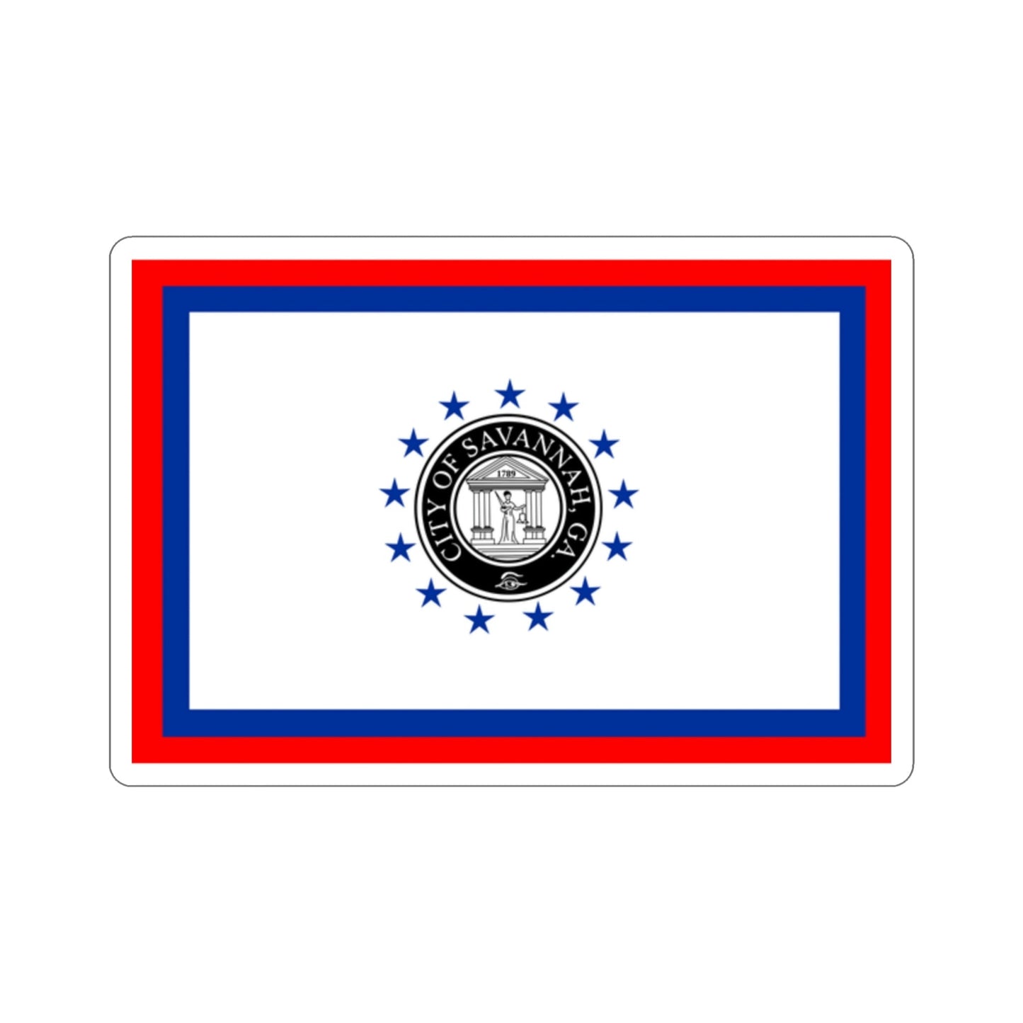 Flag of Savannah Georgia USA STICKER Vinyl Die-Cut Decal-2 Inch-The Sticker Space