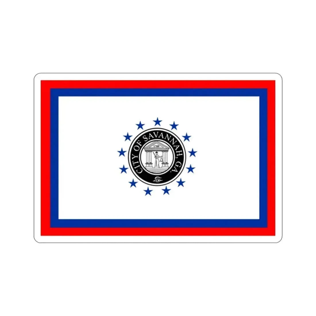 Flag of Savannah Georgia USA STICKER Vinyl Die-Cut Decal 2 Inch - The Sticker Space