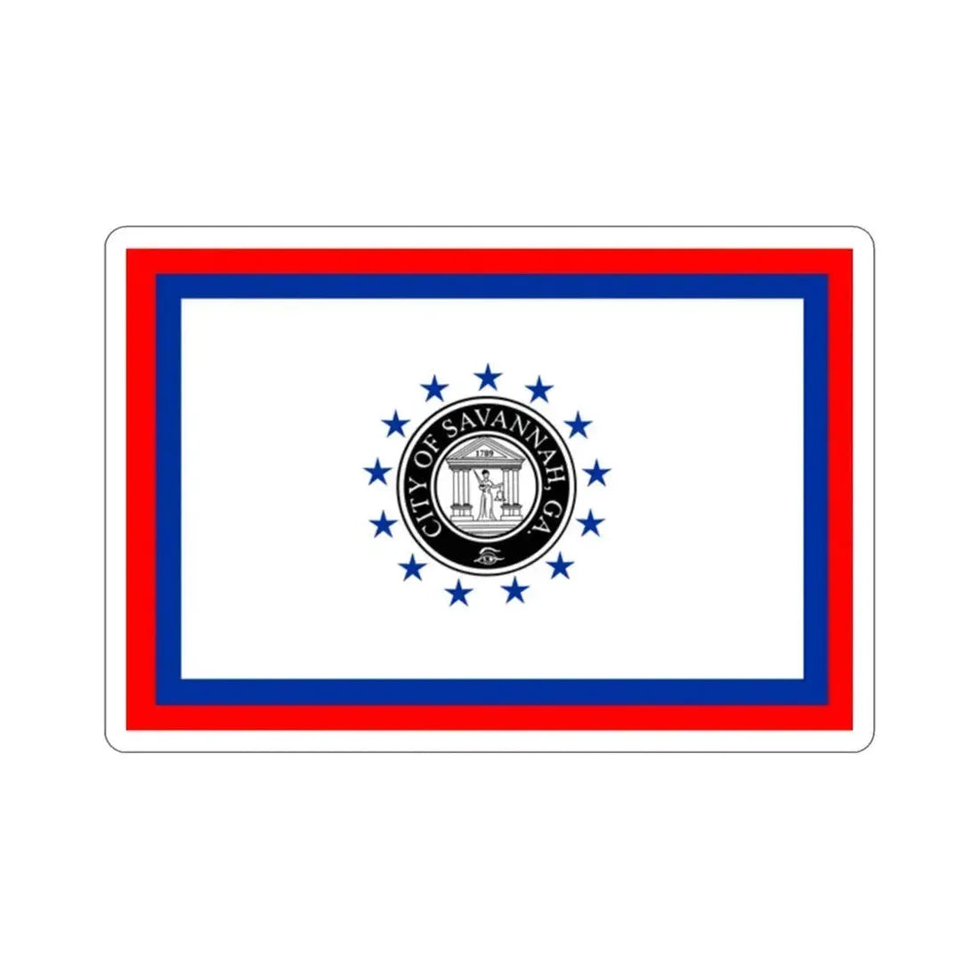 Flag of Savannah Georgia USA STICKER Vinyl Die-Cut Decal 2 Inch - The Sticker Space
