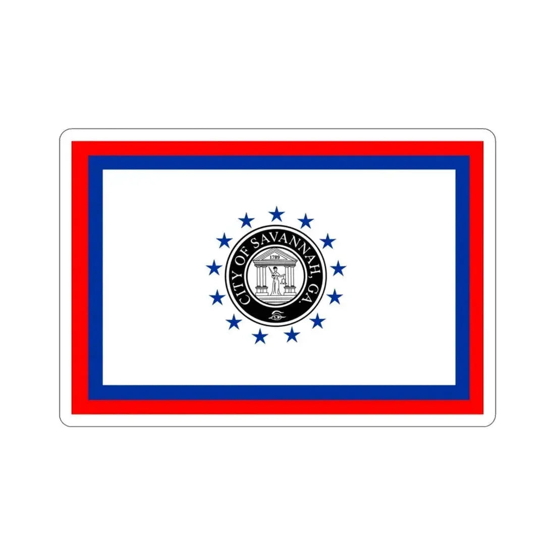 Flag of Savannah Georgia USA STICKER Vinyl Die-Cut Decal 3 Inch - The Sticker Space