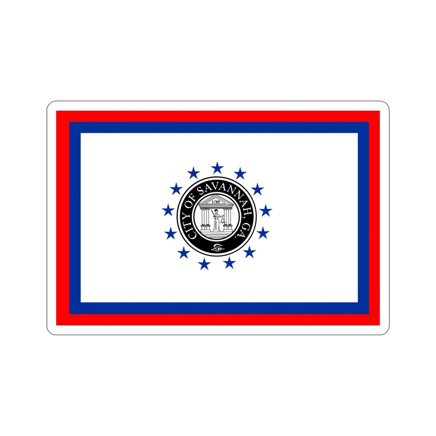 Flag of Savannah Georgia USA STICKER Vinyl Die-Cut Decal-4 Inch-The Sticker Space