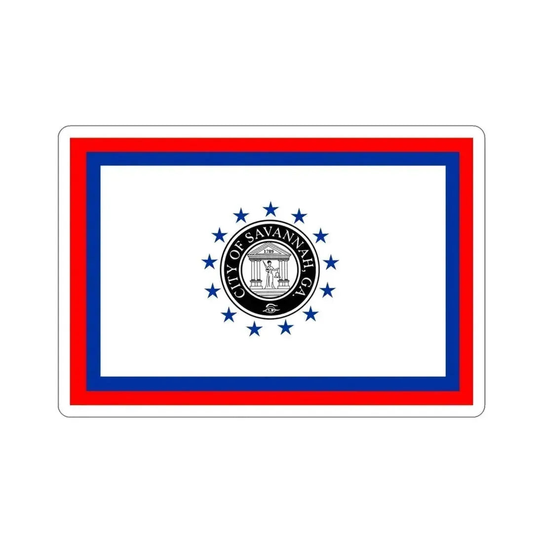 Flag of Savannah Georgia USA STICKER Vinyl Die-Cut Decal 4 Inch - The Sticker Space