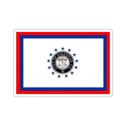Flag of Savannah Georgia USA STICKER Vinyl Die-Cut Decal 4 Inch - The Sticker Space